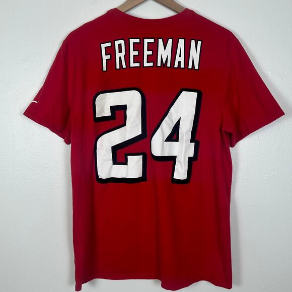 Nike Mens The Nike Tee Atlanta Falcons #24 Freeman Crewneck Red T-Shirt Large - Picture 2 of 6